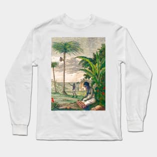 Natives picking coconuts Long Sleeve T-Shirt